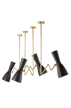 WORMHOLE 07 Tris - Swivel brass pendant lamp by Il Bronzetto - view 3
